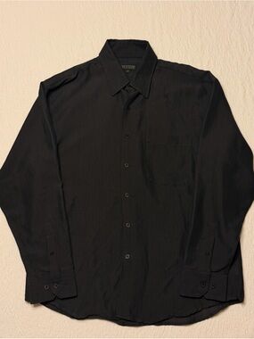 Britches Men's Black Long-Sleeve Dress Shirt with Point Collar